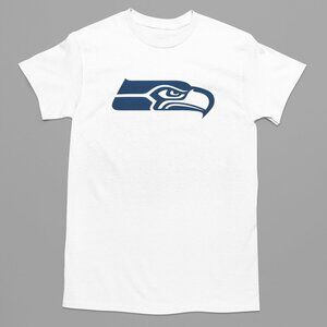 NEW Seattle Seahawks Monochrome Team Color Pop Big Logo T-Shirt WHITE